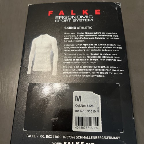 Falke Mens Long Sleeve 1/4 Zip Thermal Top Maximum Warm Black Sz M - Picture 6 of 8