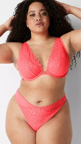 Lane Bryant Sexy Orange Embroidered Dipped Thong Panty Plus Size 18/20, 2X - Picture 3 of 6