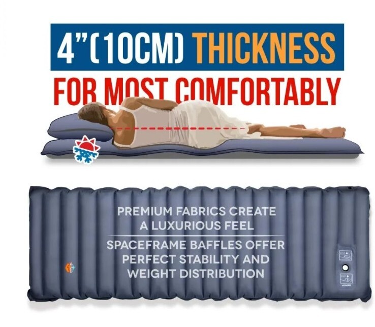 Zooobelives air live 2000p ~ 4 inch Thickness Sleeping Pad grey 