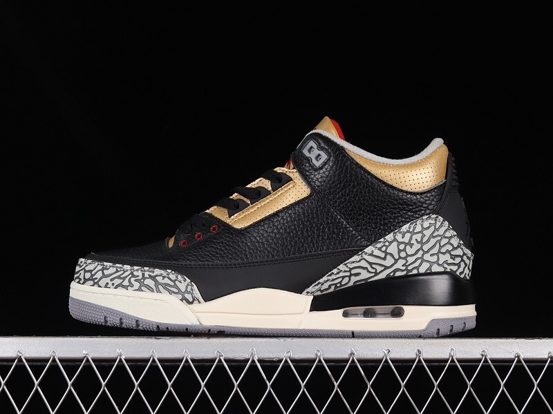 NIKE Air JORDAN 3 III Retro Black Cement GOLD CK9246 067