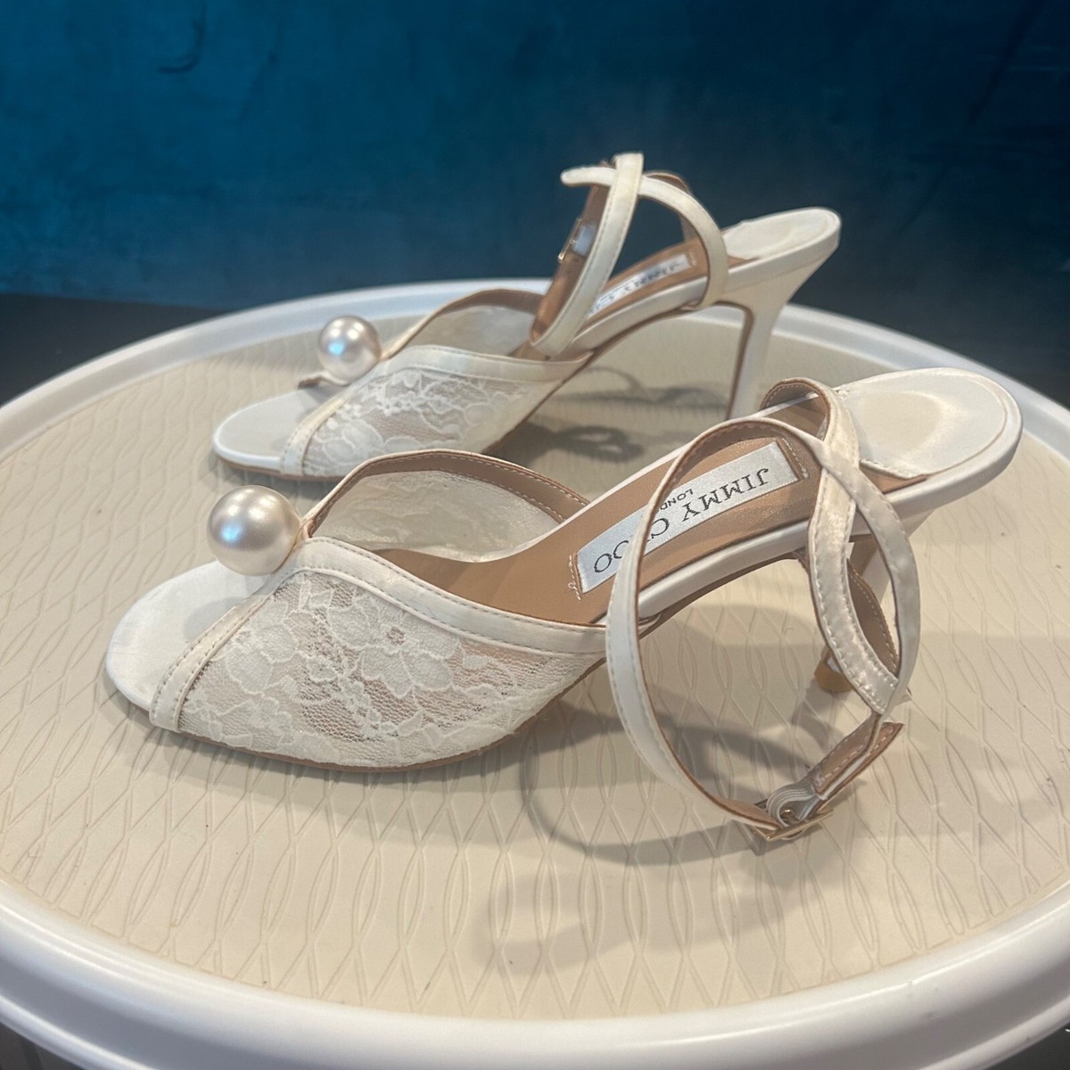 Choo Sacora Jimmy Choo Sale Schuhe Sacora 85 Ivory Floral Lace