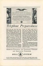 1926 Bell System Telephone Preparedness AT&T ~ VINTAGE PRINT AD