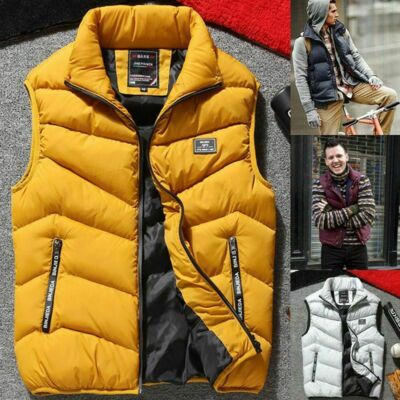 Men's Winter Warm Down Quilted Vest Body Sleeveless Padded
