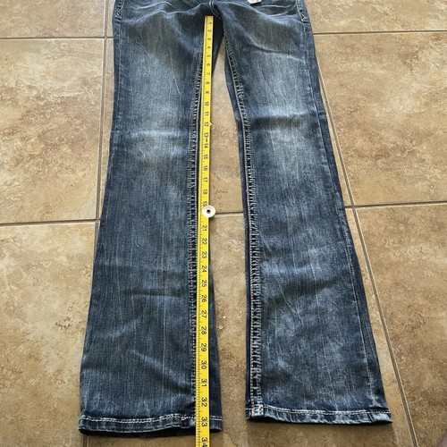 NWT GRACE IN LA denim boot Hvy duty stretch denim size 28 Embroidered Crucifix - Picture 3 of 11