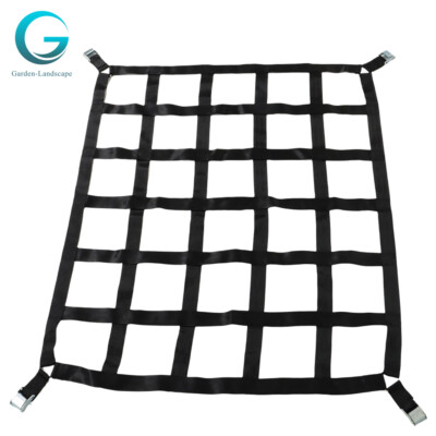 Heavy Duty polyester Cargo Net Webbing w/ Cam Buckles For Truck 50''x42'' 1100LBS