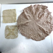 Vintage Crochet Doilies Lot Handcrafted Lace Round And Square Pieces Table Decor