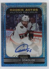 2021-22 O-Pee-Chee Platinum Rookie Auto Blue Traxx Egor Sokolov #R-ES Auto 0hu7