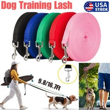 Dog Training Lash Extra Long Line Nylon Leash Yard Outside Puppies Walking USA