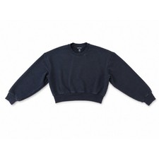 Athleta Sundown Lounge Cropped Crewneck Sweatshirt In Black Women's Size Small