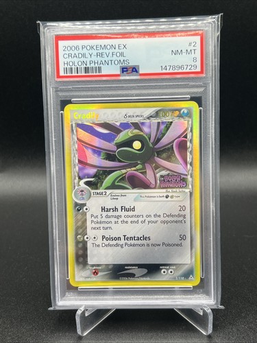 2006 Pokemon Holon Phantoms Cradily Reverse Holo Stamped 2/110 PSA 8 Vintage