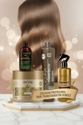 Hair Care System Inoar Daymoist, Marroquina Keratin, Varnish Bath & pH Balancer