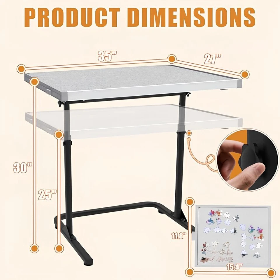 Jigsaw Puzzle Table 1500 pcs, Puzzle Board Adjustable Height & 90°up Angle - Image 2 of 4