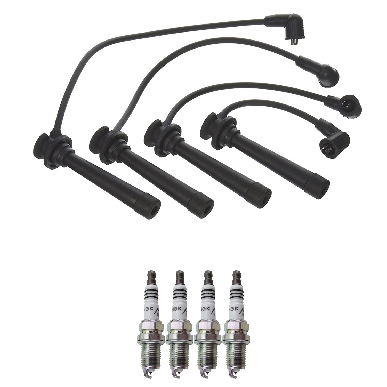 Denso Ignition Wires and NGK Spark Plugs Kit for Kia Rio 2003-2005 1.6L L4