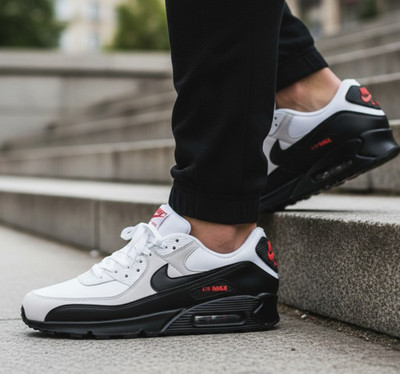 New NIKE Air Max 90 Classic Retro Men's Athletic Sneakers white black  all sizes