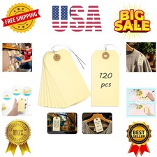 Tags with Metal Wire Attached, 4 3/4" x 2 3/8", 120 PCS Shipping Tags, Equipm...