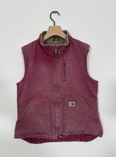 Vintage Carhartt Women’s WV001 VRS Sherpa Lined Duck Canvas Vest Rose Pink Small