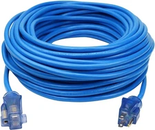 Clear Power 16/3 3-Prong 100ft Blue Grounded Extension Cord for Tools/Appliances