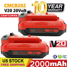2PACK For Craftsman V20 20 Volt MAX Lithium Battery CMCB204 CMCB202 CMCB201 TOOL