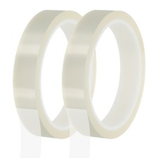 PET Heat Tape 18mm x 33m 108ft , 2 Rolls Clear High Temp Resistant Transfer Tape