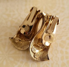 Tortolani Bracelet Golden Color Vintage With Matching Clip On Earrings — photo 4