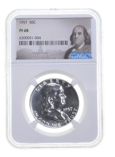 PF68 1957 Proof Franklin Half Dollar NGC Graded White Coin Spot Free PR68 *2708