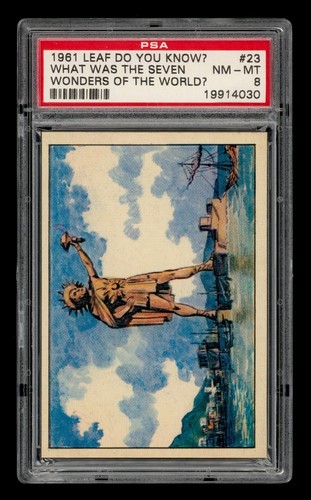 1961 Leaf Do You Know? Set-Break # 23 What Was The Seven Wonders PSA 8
