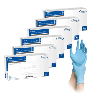 MaiMed Solution 100 blue Nitril-Einmal Handschuhe Blau Gr. M 6 x 100 Stck. NEU