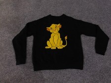 Disney The Lion King Simba Sweatshirt Mens Small Black Crewneck Graphic Pullover