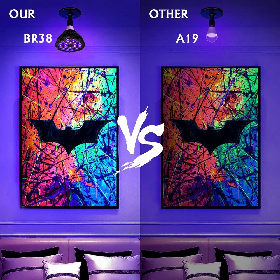 Black Light Bulbs 36W LED - 2 Pack for Fluorescent Art - Image 4 of 4