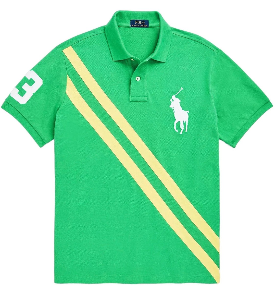 POLO RALPH LAUREN Green Polo Shirt Big Pony Tiller Cotton Custom