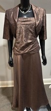 Jessica Howard brown embellished evening jacket dress sz 12 worn once
