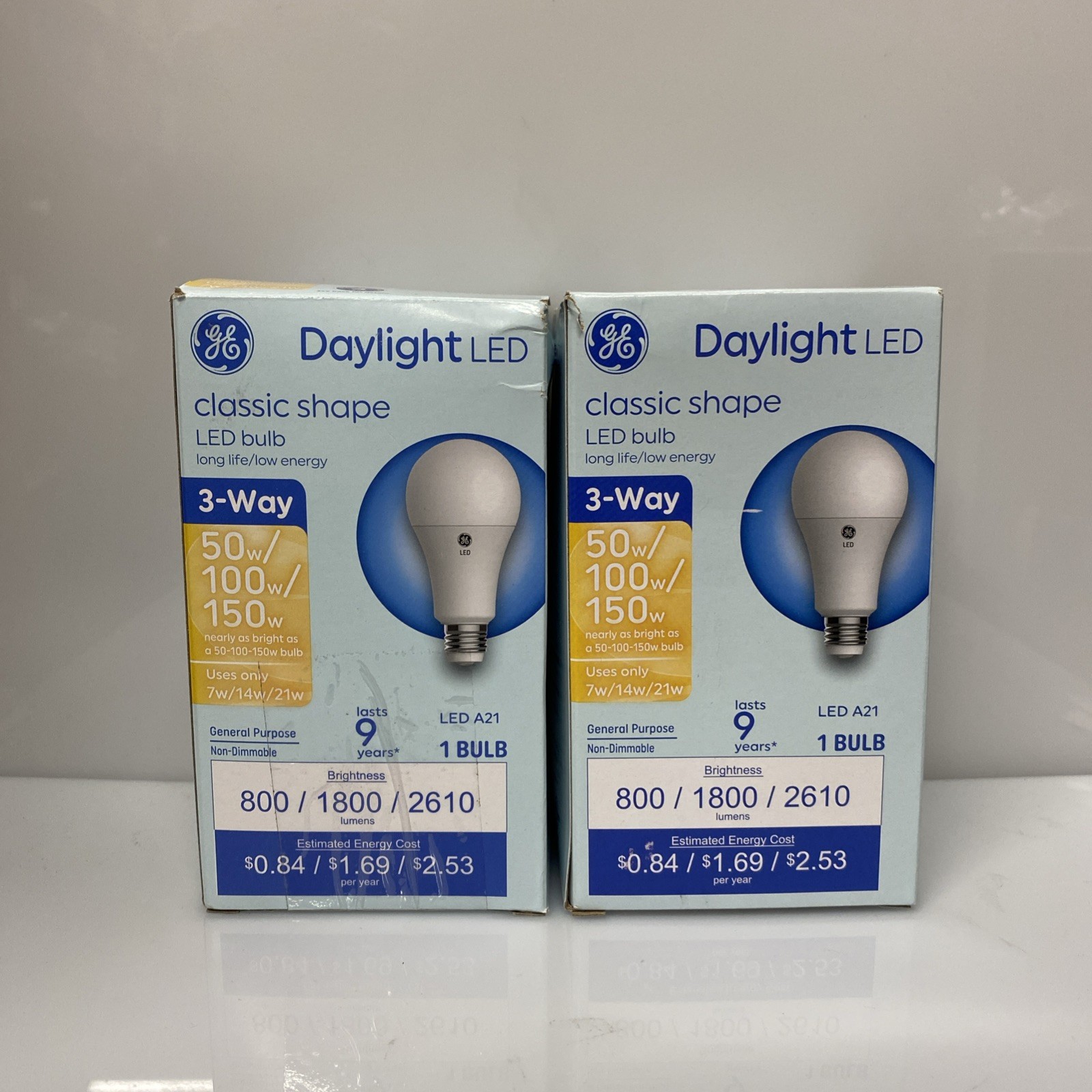 GE LED 3-Way Light Bulb A19 Medium Base Daylight 30/70/100 W