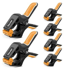 Spring Clamps Set of 6 TOLESA Heavy Duty Ergonomic 4" and 7" for Woodworking New