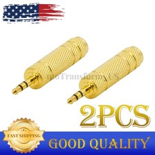 2PCS 6.35mm 1/4"Female To 3.5mm 1/8" Male Jack Stereo Headphone Audio Adapter US