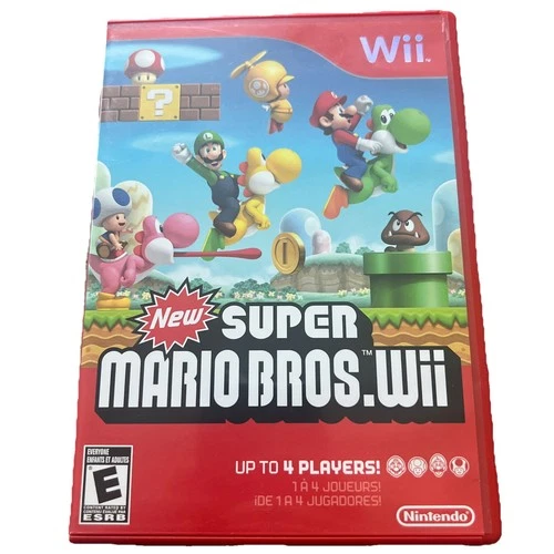 New Super Mario Bros. Wii (Nintendo Wii, 2009) Mario Luigi Toad Yoshi Video Game