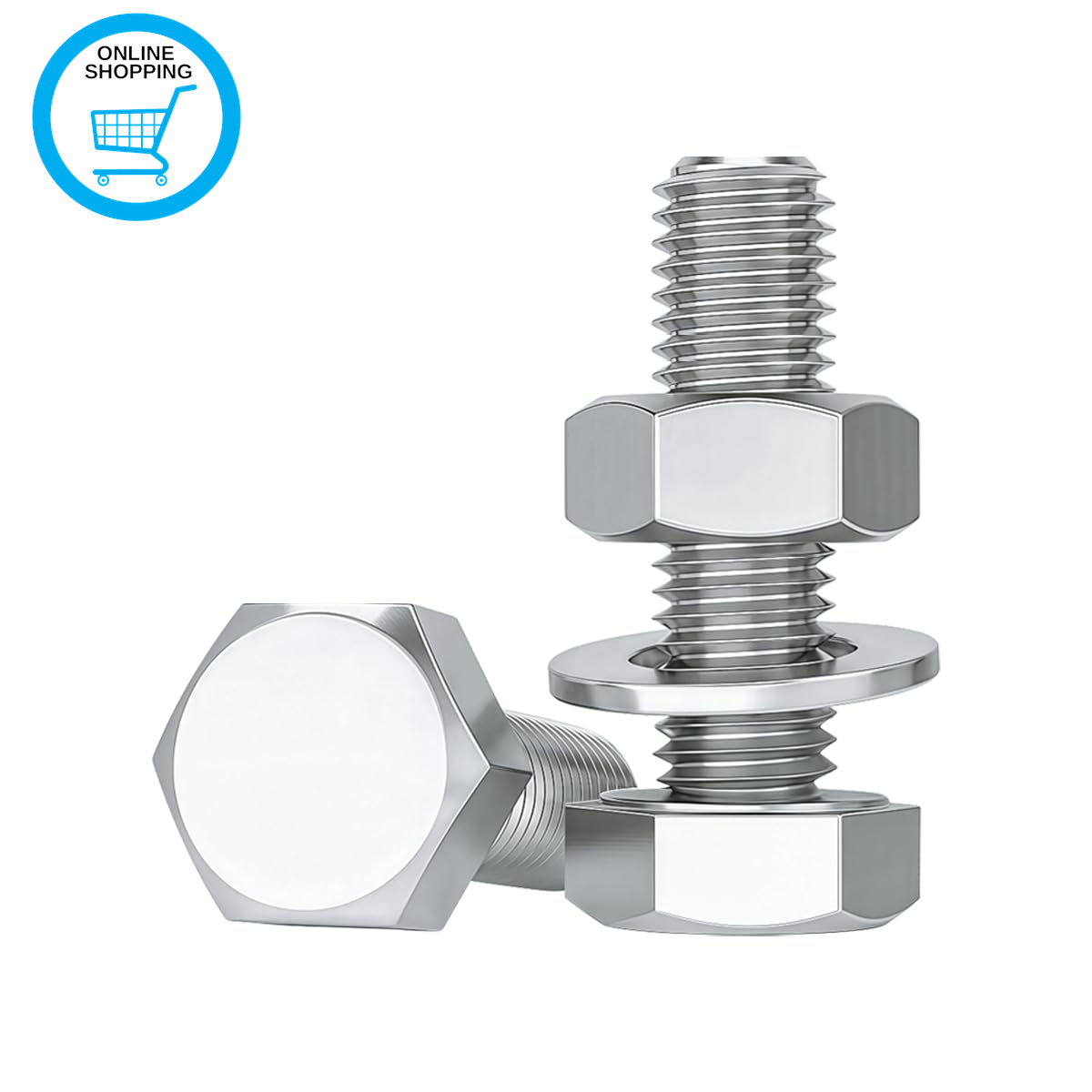 10 Pcs M10 X 30Mm Bolts and Nuts Washers, 304 Stainless Steel Bolts and Nuts Set