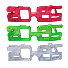 3 Pack 2026 LED Light-Up New Year Party Glasses – Fun Flashing Plastic Party Fav