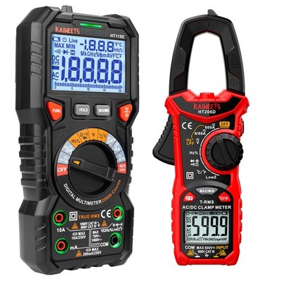KAIWEETS HT118E Digital Multimeter and HT206D Clamp Meter