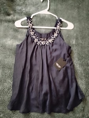 NWT Simply Vera Wang Crystal Studded Sleeveless Blouse Women's Size XS