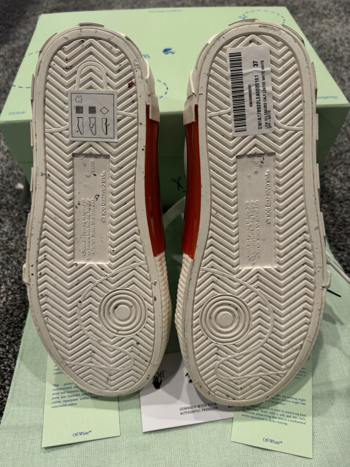 Off-White Vulcanized Low-Top Sneakers White Zip Tie Original Packaging Women's 8 image 5