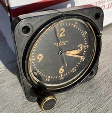 Waltham Clock Co. Navy 8 Day Aircraft Clock AN5743-T-IA Working