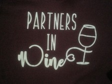 Partners in Wine Women's Size Medium 100% Cotton T-Shirt - Maroon color NWOT