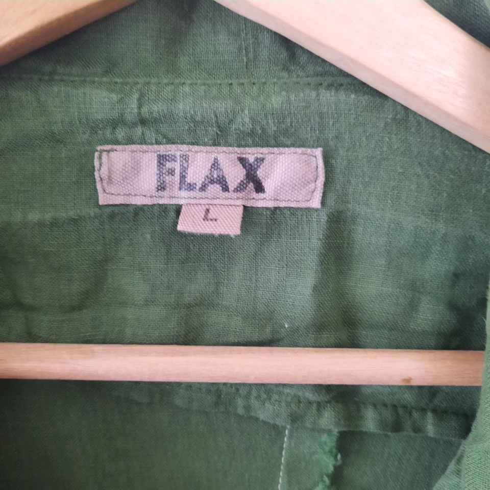 FLAX Women's 100% Linen Long Sleeve Oversized Lagenlook Baggy Blazer Coat Large - Image 4 of 4