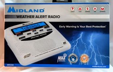 Midland Weather Alert Radio WR120B Features battery backup and alarm clock