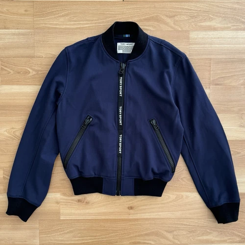Giacca Bomber Tory Burch Sport Cropped Blu Navy Taglia S