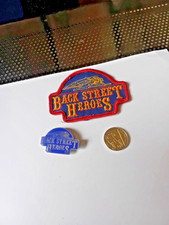 Vintage blue enamel  Back Street Hero's magazine pin badge & sew on patch