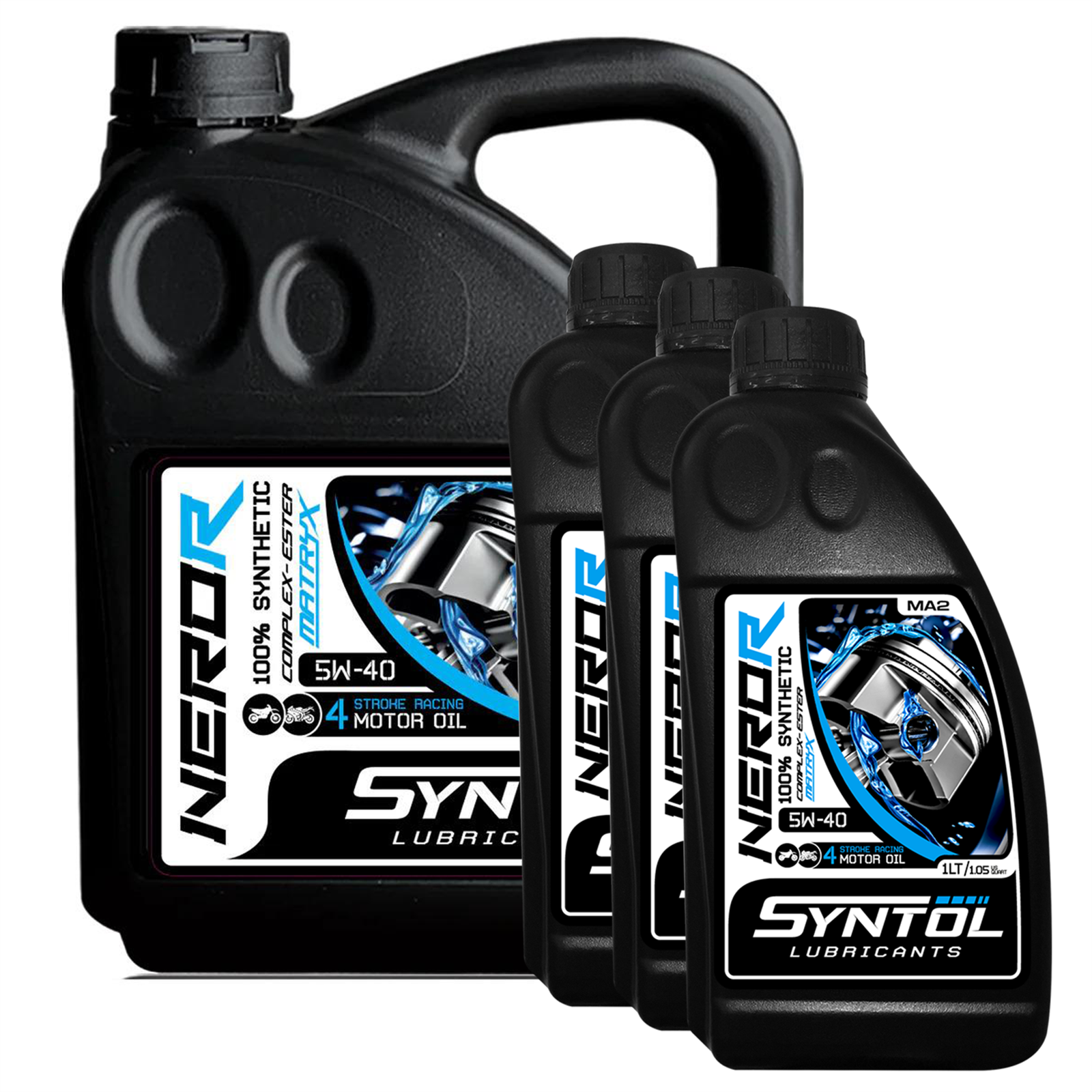 Syntol Nero-R 4T 5W-40 100% Synthetic Motorcycle Racing Oil 7L - Image 2