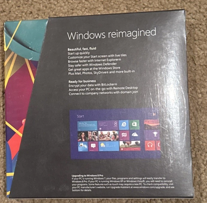 Microsoft Windows 8 Professional Full/Upgrade 32Bit / 64Bit DVD - SEALED - Image 2 of 2