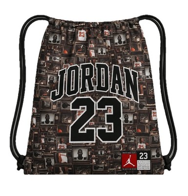 Jordan 23 Drawstring Backpack Rare Retro TV Print Gym Sack NWT