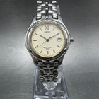 Seiko Watch Women 26mm Cream Dial Silver Tone Date Round 7N82-0599 New Battery Y